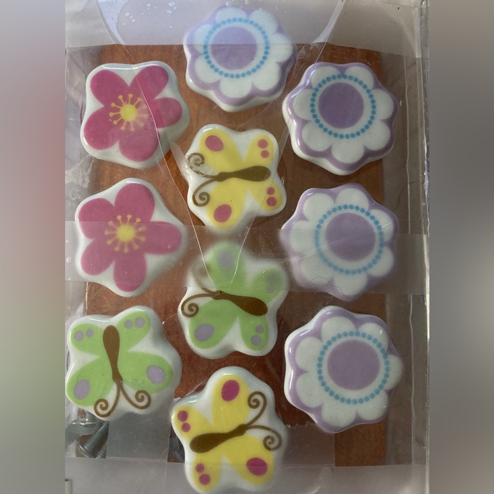 Ceramic colored flowers Knobs